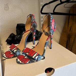 Aldo Red and Blue Comic Print Heels